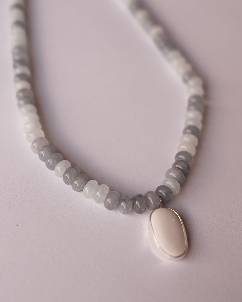 White Buffalo Gemstone Bead Necklace