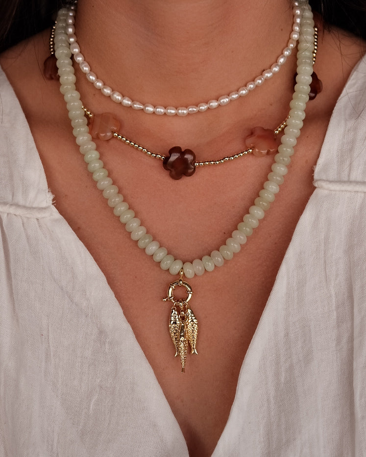 Lemon Jasper Fishy Necklace